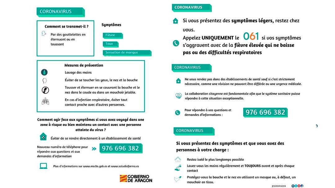 Coronavirus Instrucciones en francés