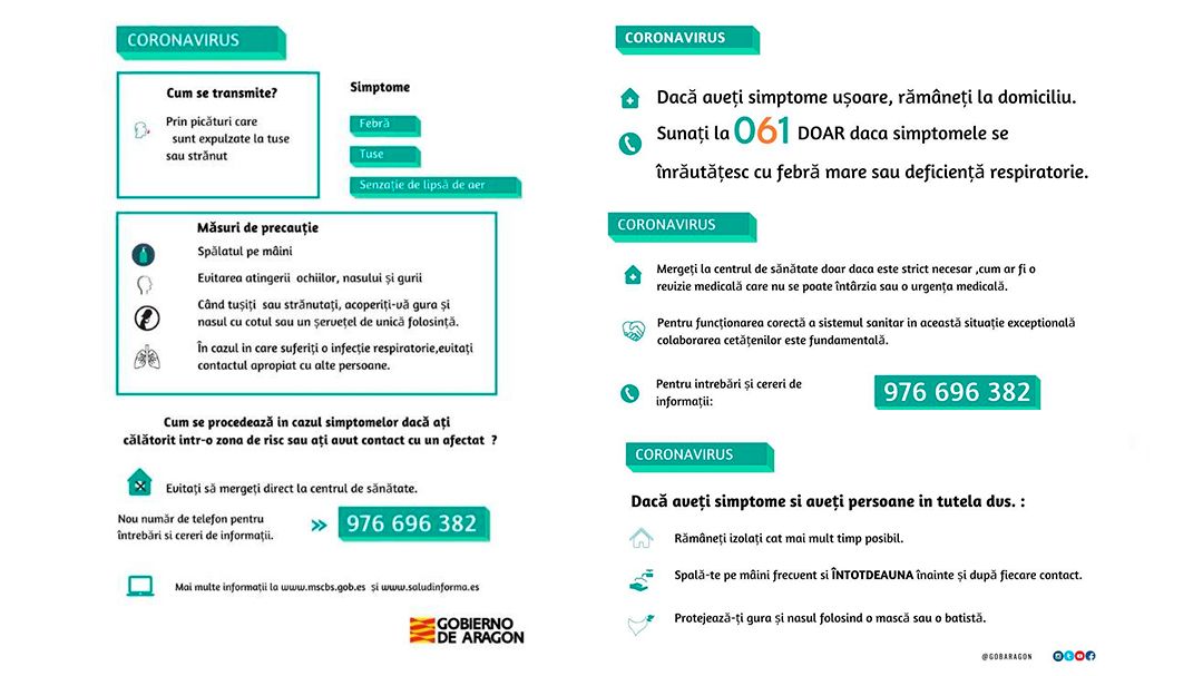 Coronavirus Instrucciones en rumano
