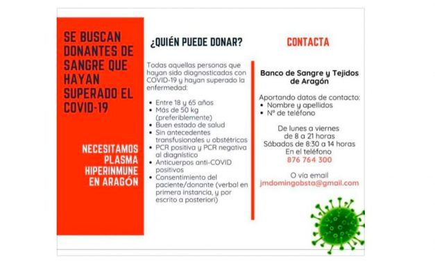 El Banco de Sangre busca donantes que hayan superado el Covid-19